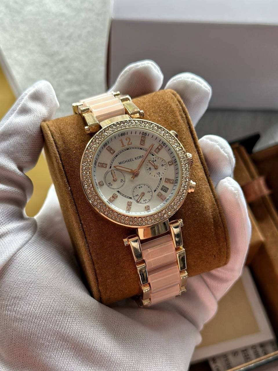 Michael Kors MK5774 White & Gold Women's Chronograph Watch