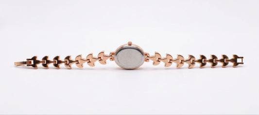 Elegant Green Crystal Rose Gold Women's Bracelet Watch – Luxury Quartz Analog Watch for Ladies