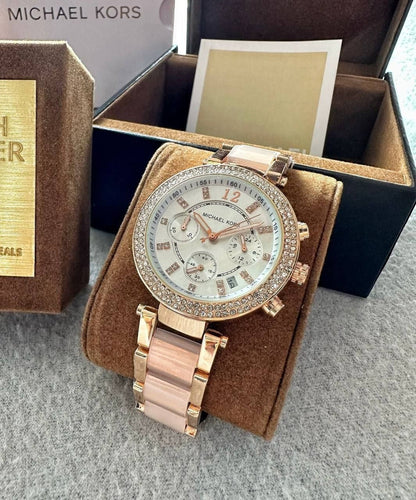 Michael Kors MK5774 White & Gold Women's Chronograph Watch