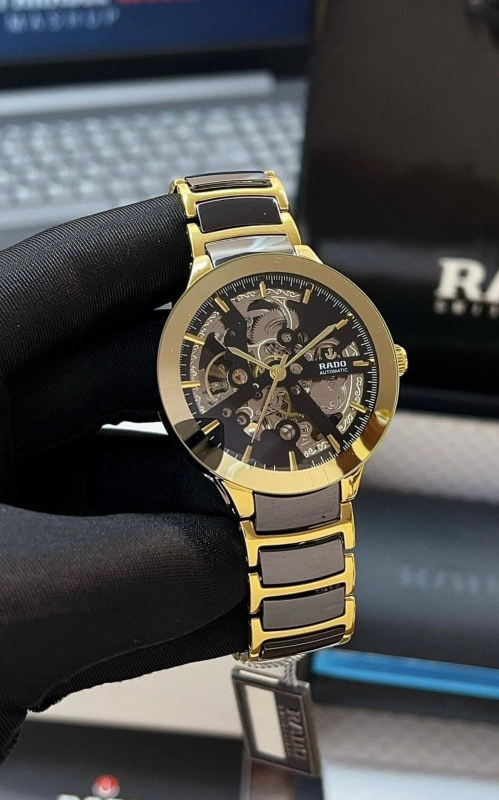 Rado HyperChrome Skeleton Gold Automatic Watch