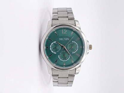 Delton Men's Green Dial Stainless Steel Watch – Premium Multi-Function Wrist Watch