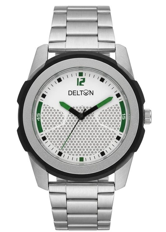Delton Silver & Green Men's Analog Watch