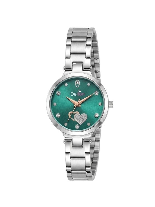 Delton Women’s Emerald Green Dial Stainless Steel Analog Watch