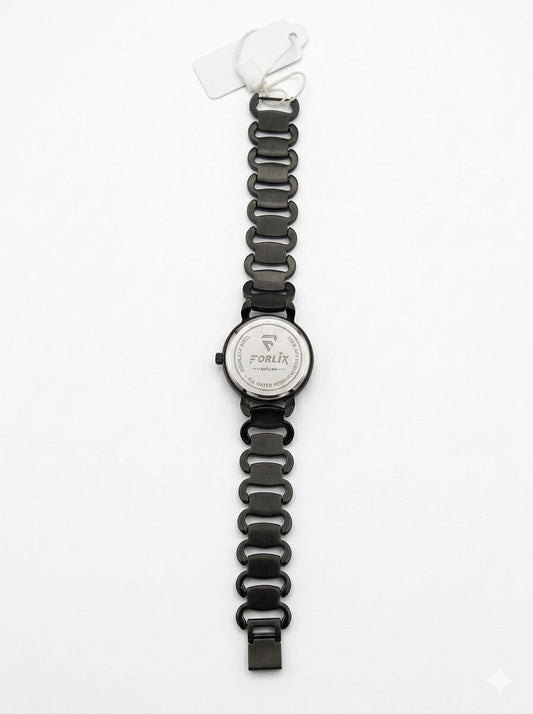 Forlix Black Bracelet Women's Watch with Turquoise Dial