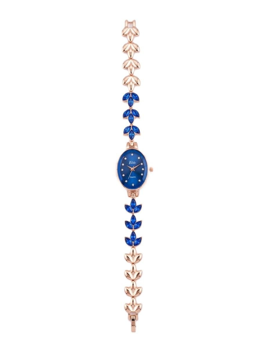 Blue Crystal Rose Gold Women's Bracelet Watch