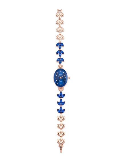 Blue Crystal Rose Gold Women's Bracelet Watch