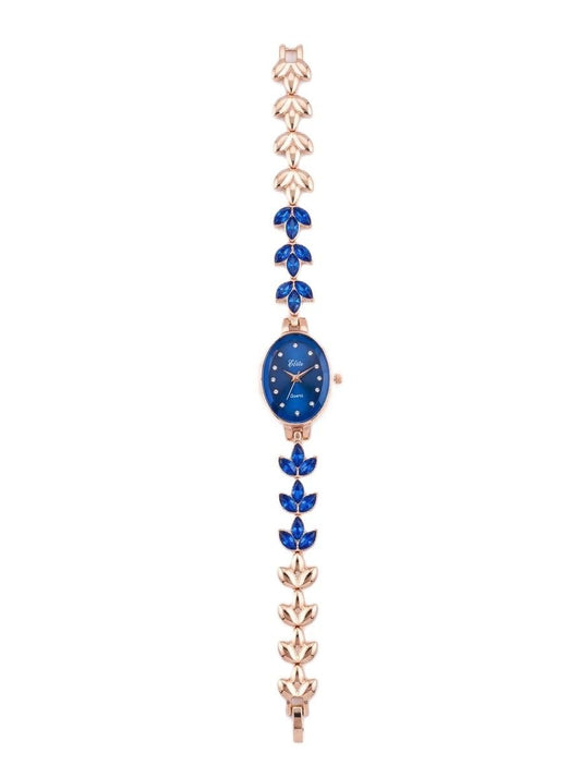 Blue Crystal Rose Gold Women's Bracelet Watch