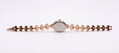 Elegant Green Crystal Rose Gold Women's Bracelet Watch – Luxury Quartz Analog Watch for Ladies