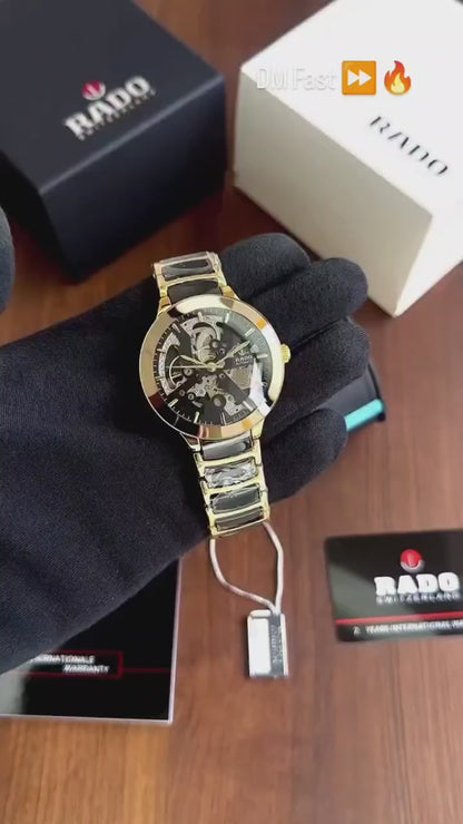 Rado HyperChrome Skeleton Gold Automatic Watch
